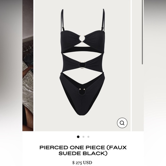 SAME Los Angeles Pierced One Piece Swim Suit Gold Ring Bikini in Black - Picture 8 of 12